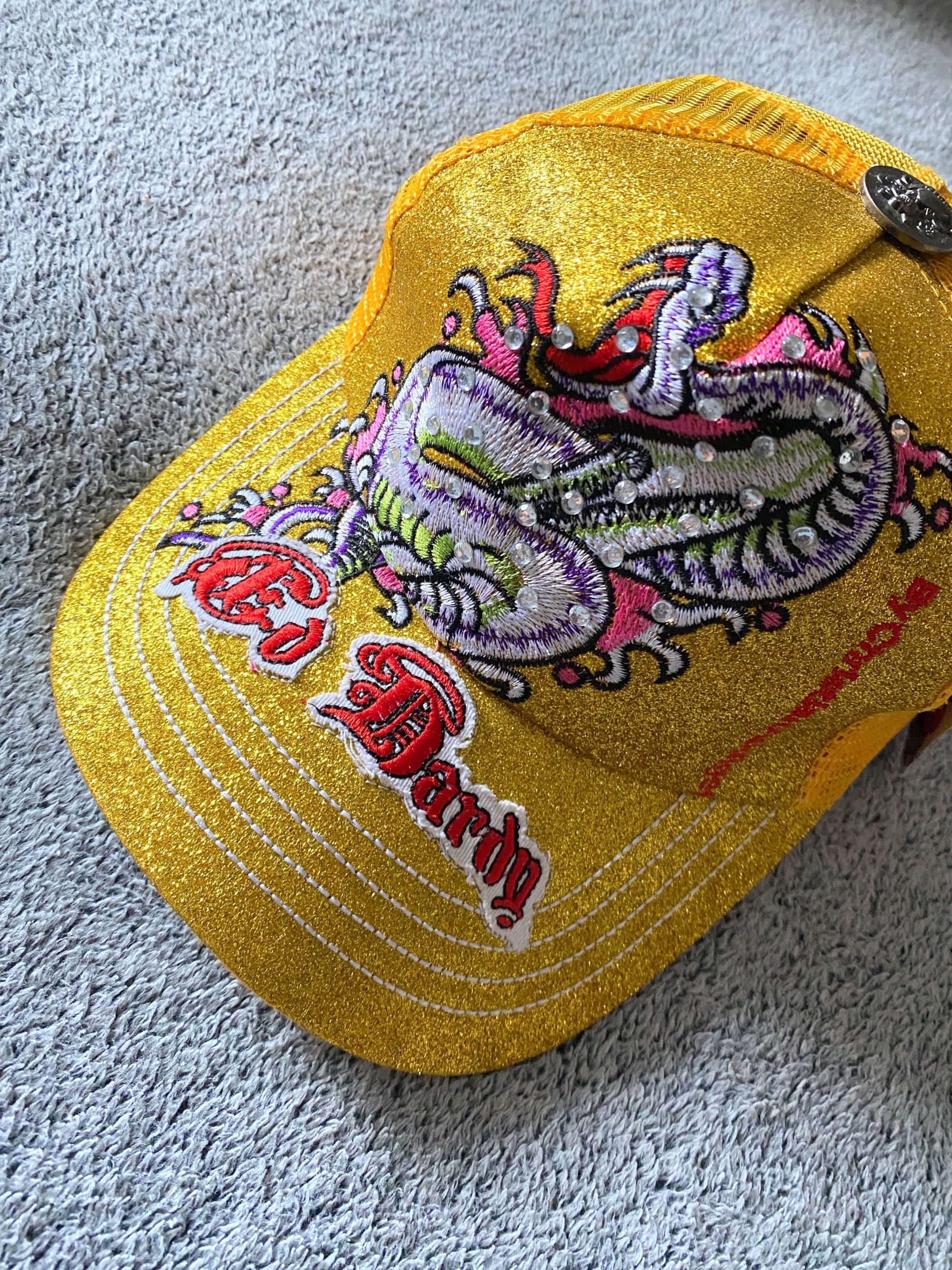 Кепка со стразами Ed Hardy Dragon (y2k)