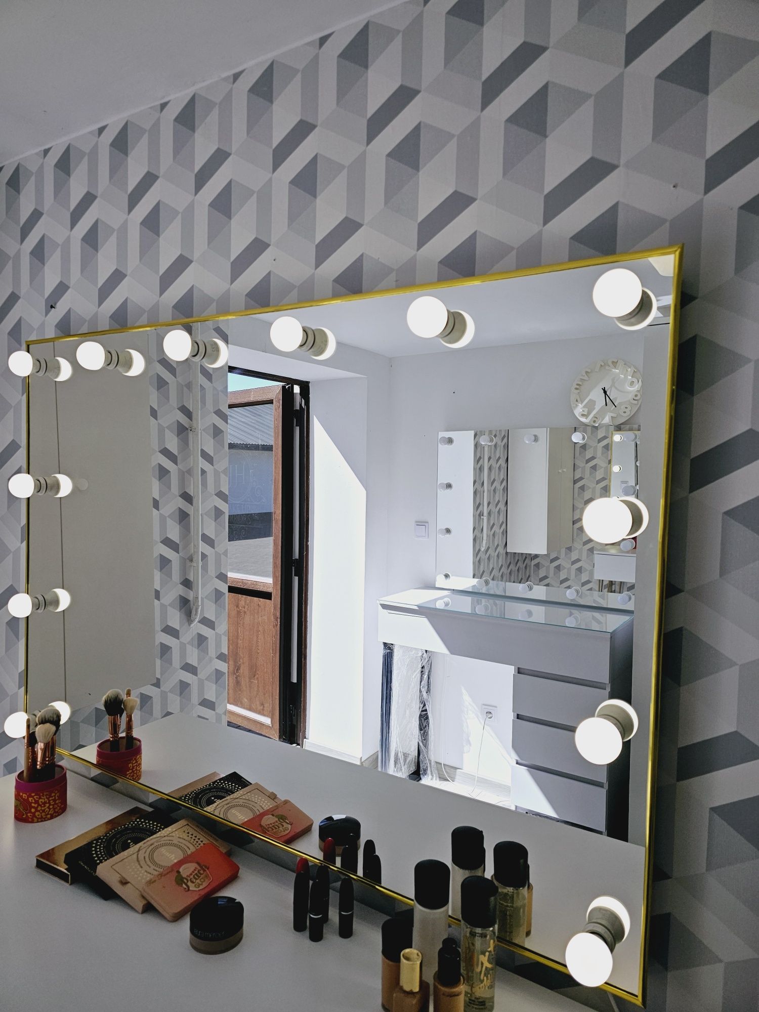 Lustro Gold 160x80 do makijażu  wizażu, Makeup