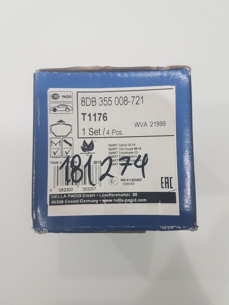 Pastilhas para travão de disco Smart da Hella