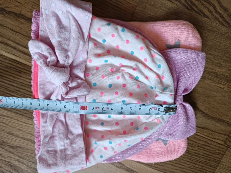 Czapeczki opaska na jesień 74/80 dla dziewczynki