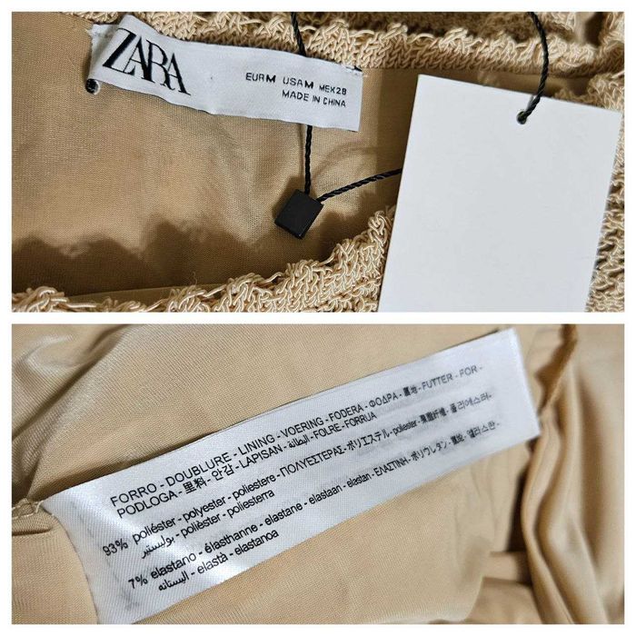 Платье Zara вязаное в технике пэчворк в стиле ручной работы, р. S/M