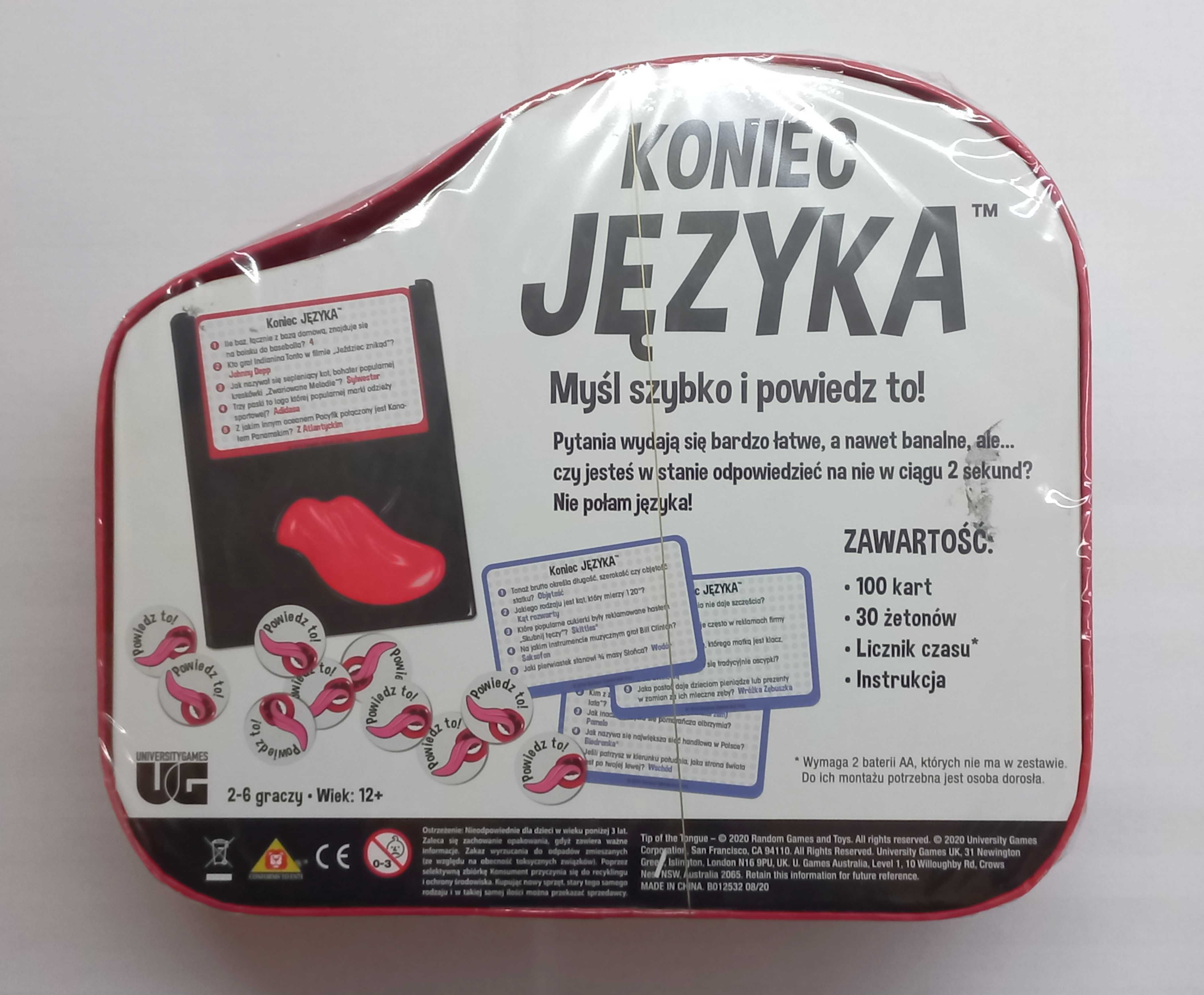 KONIEC JĘZYKA gra DWUSEKUNDOWY QUIZ Nowa w folii   Edukacyjna