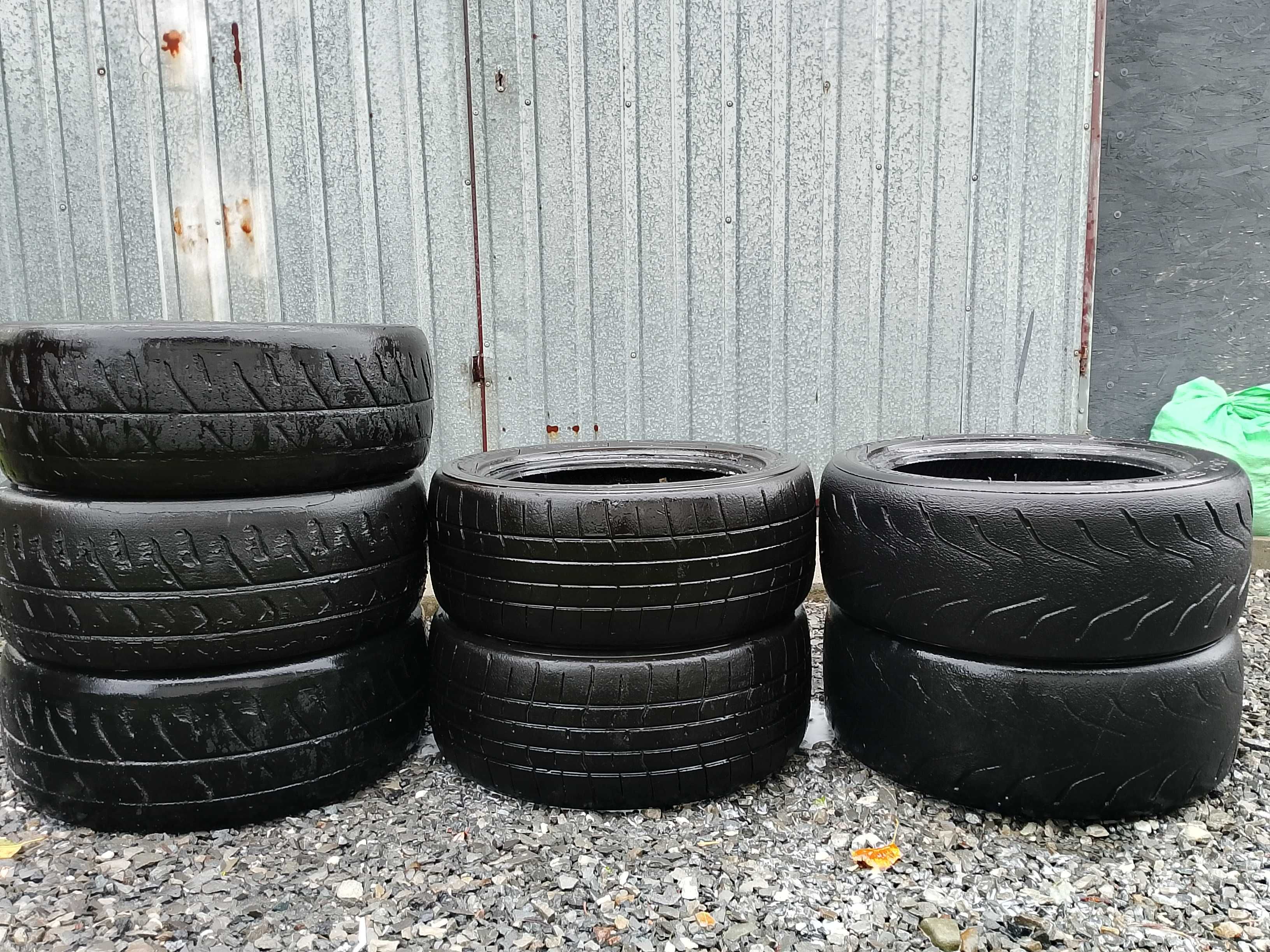 opony rajdowe 5 szt slick i 2 szt media 195/50 r15 cena za wszystkie