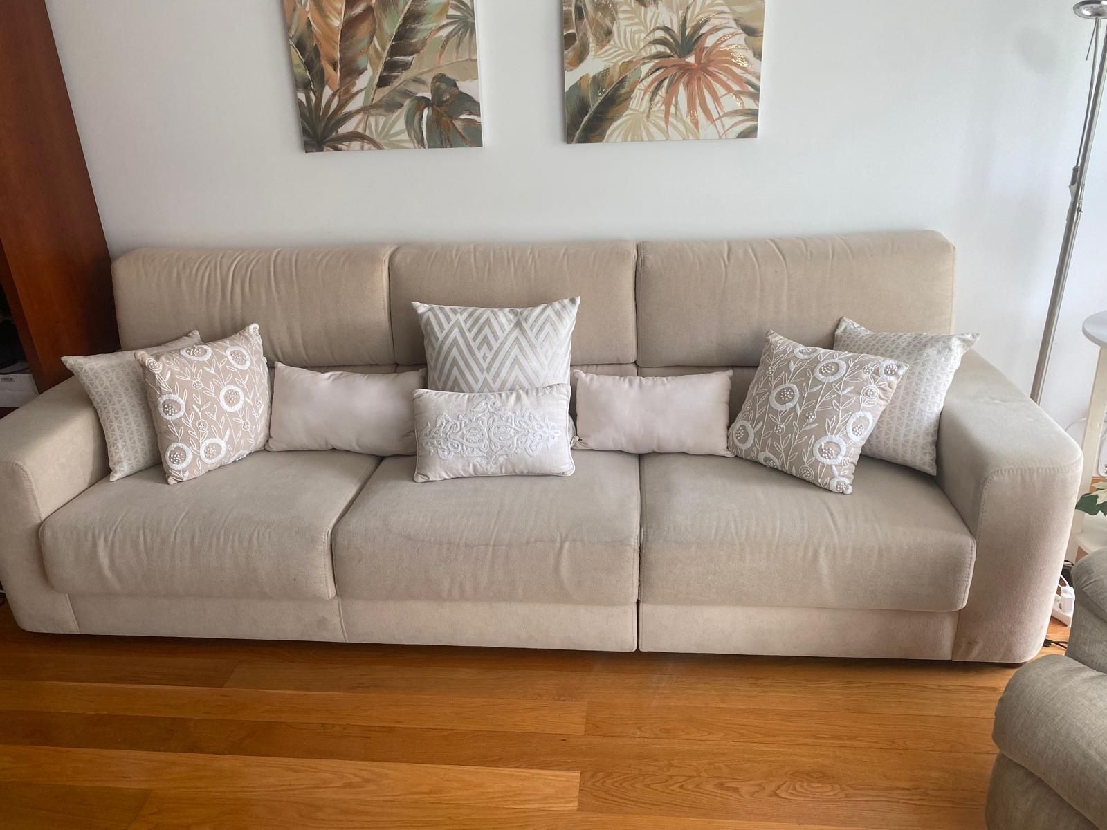 Sofa beige comprimento 2,70