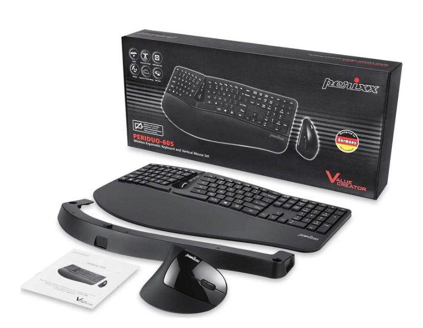 Bezprzewodowa klawiatura Perixx PERIDUO-605 ergonomiczna gamingowa