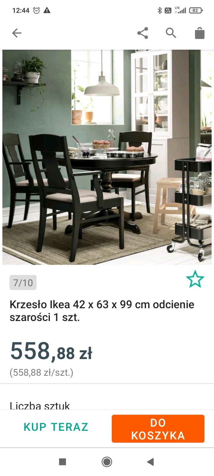 Nowy stół Ikea plus 4 krzesła