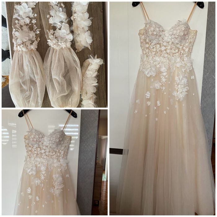 Suknia Ślubna z rozcięciem na nogę r.S