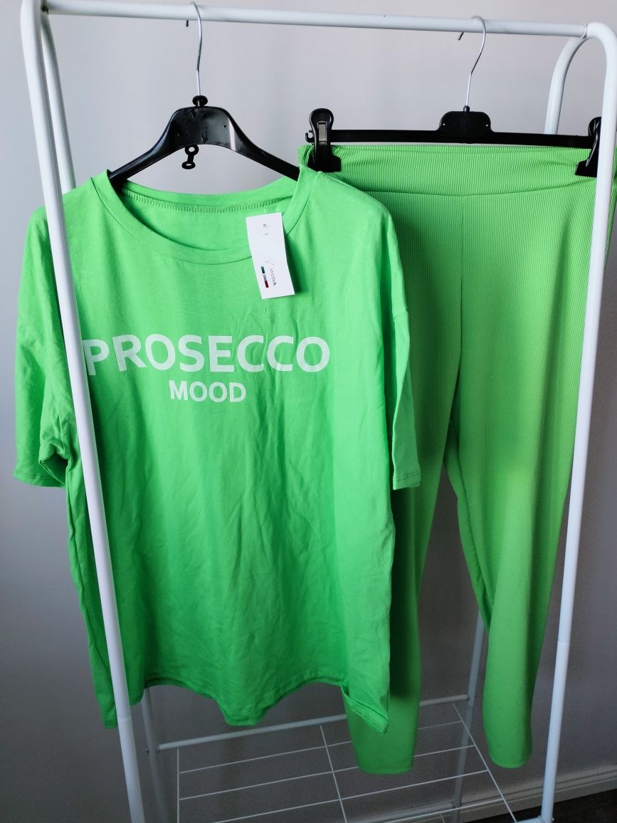 Ostatni ! Komplet zielony Prosecco bluzka i legginsy r.uni od L wzwyż