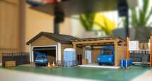 Diorama Modelarstwo Garaż z Otwieraną Bramą – Skala 1:43