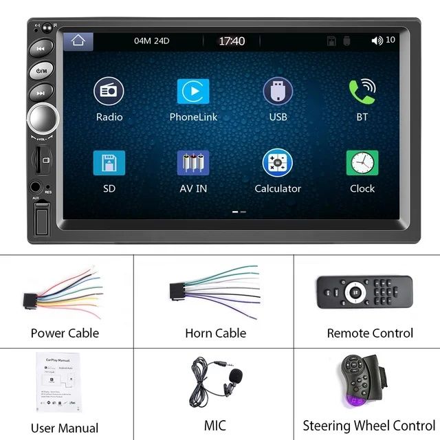 Rádio 2din 7 polegadas botões físicos e touch Bluetooth Carplay NOVO