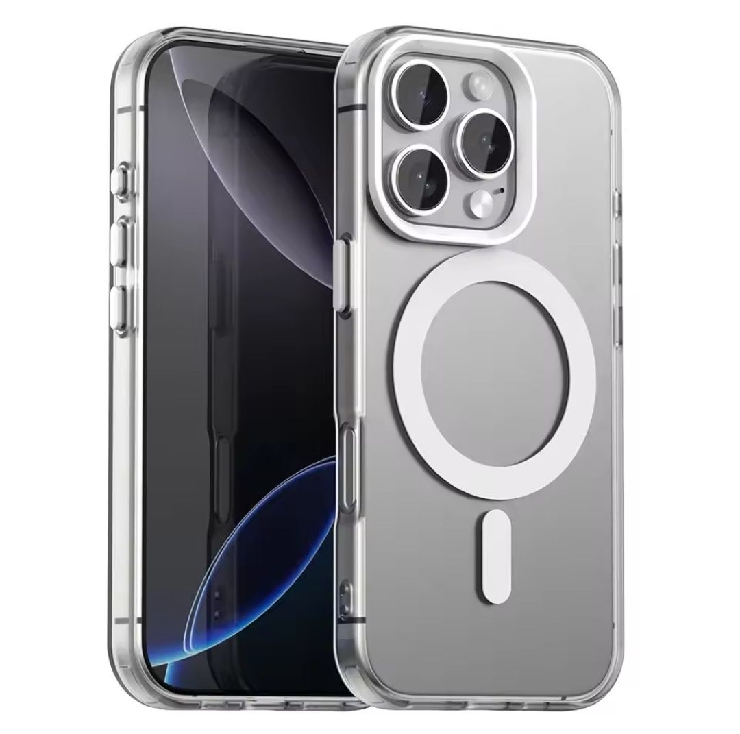 Etui iPhone 16 Pro magnetyczne mleczne + gratis folia na ekran