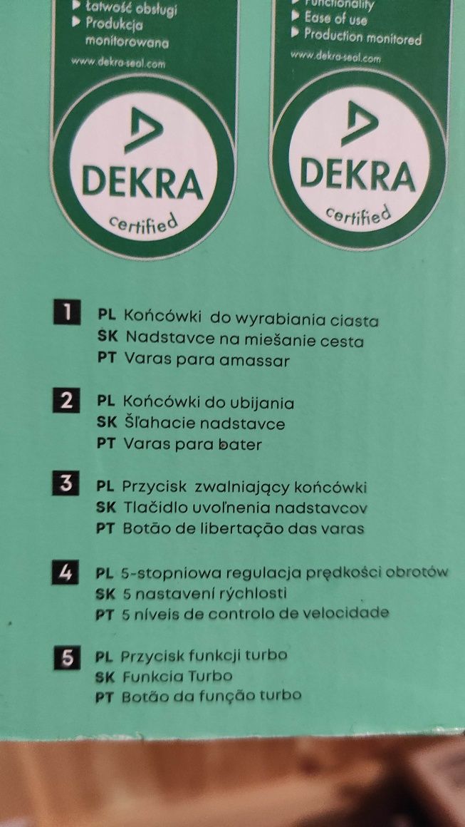 Nowy Mikser czarny ręczny hoffen funkcja turbo