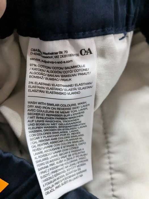 C&A spodnie jogger bawełniane granatowe rozm. S