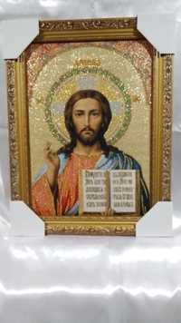 Икона гобелен "Исус" 34х44 см.