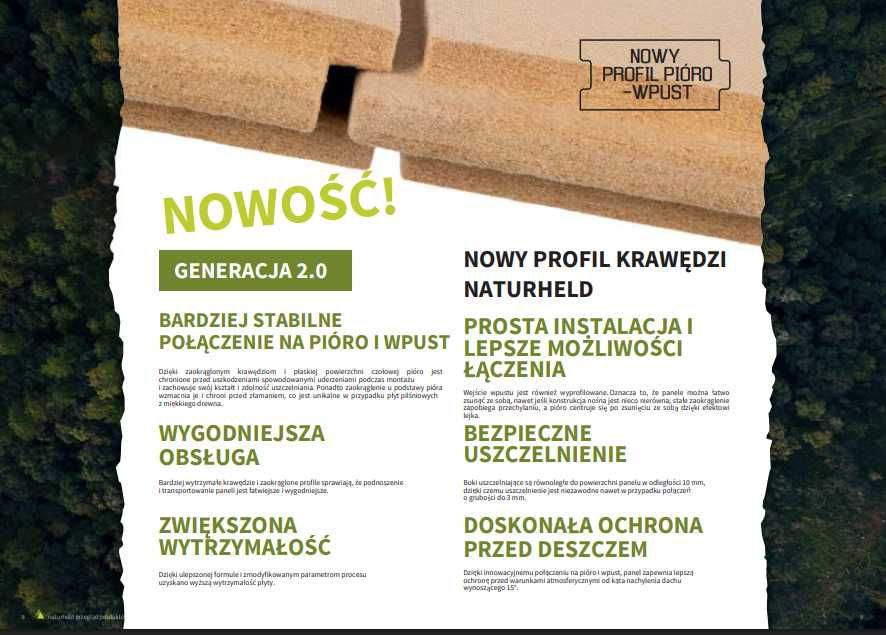 Wełna drzewna NATURHELD 180 – płyta 40mm 4cm, pióro-wpust, 615×1880 mm