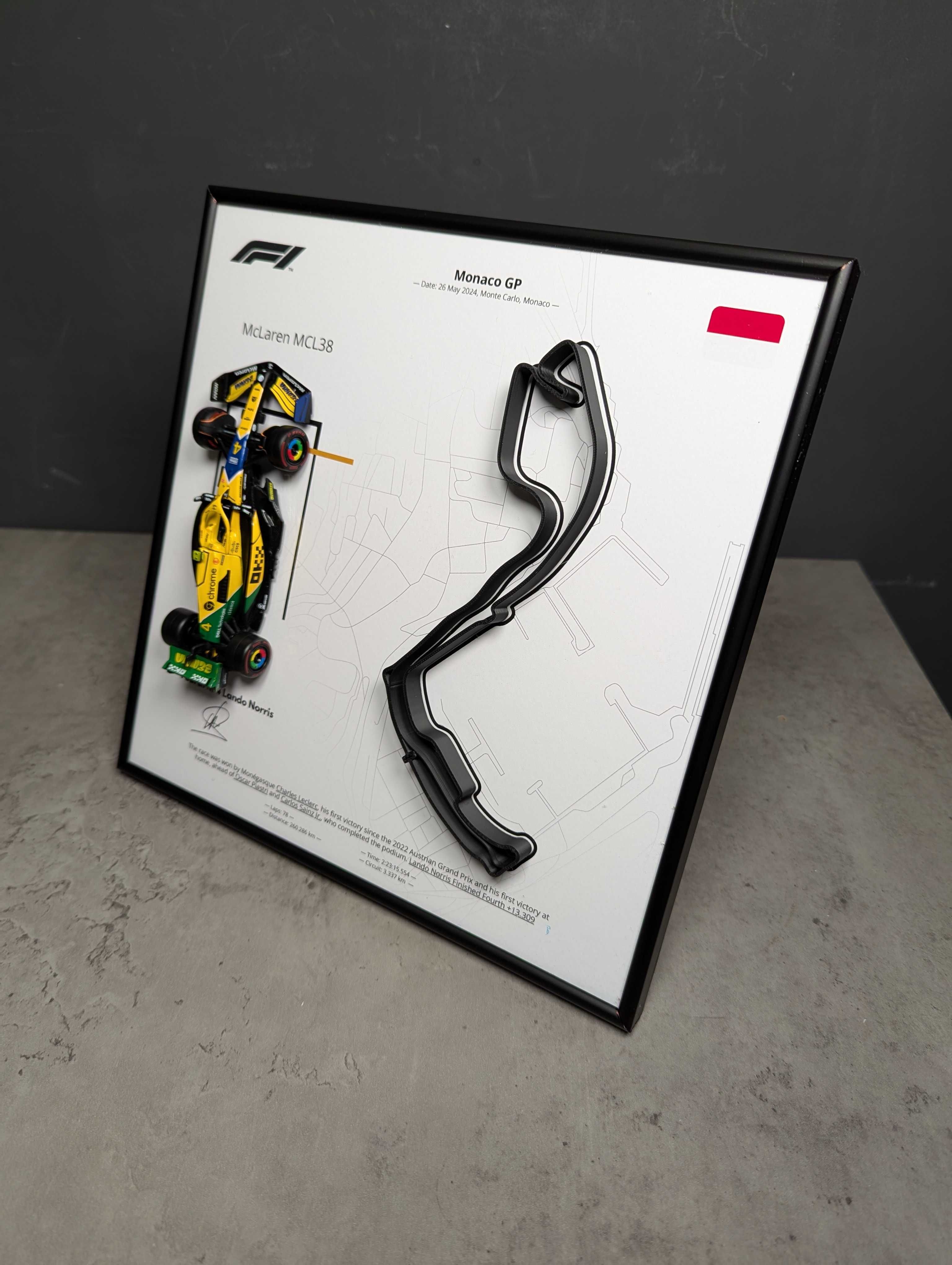 Bburago з Рамкою 2в1 з F1 McLaren MCL38 Monaco GP 2024 #4 Lando Norris