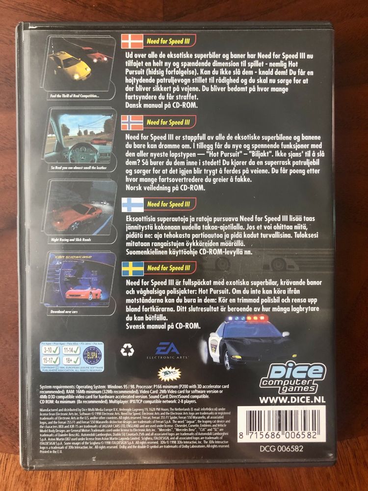 Need For Speed Hot Pursuit 3 III Gra PC 1998