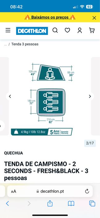 Tenda para 3 pessoas