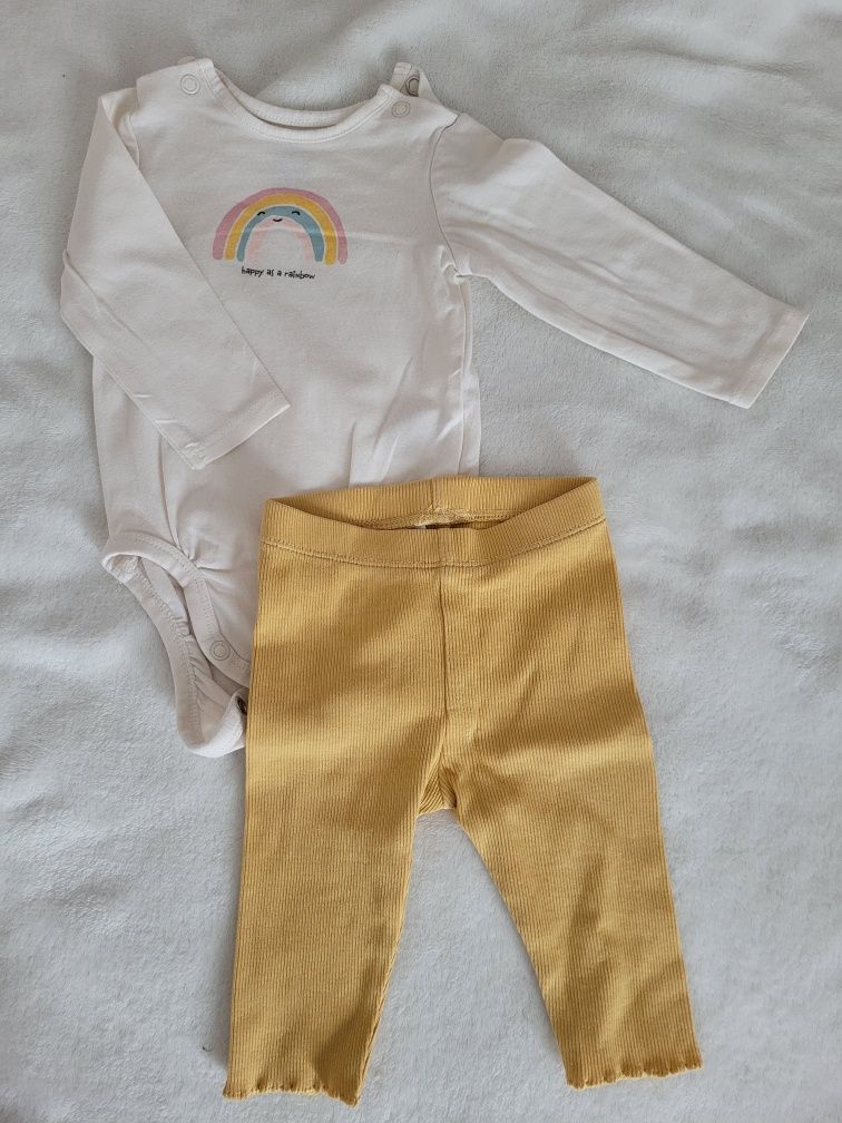 Zestaw HM r.62 body i legginsy prążkowane