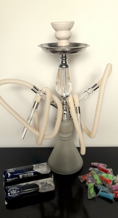 Shisha 45cm. 2 mang.ueiras (+ 20 carvão + boquilhas • PACK TOP•)