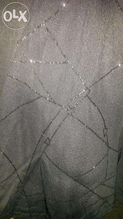 sukienka czarna klasyczna z wstawkami mieniącymi się rozmiar 36/38