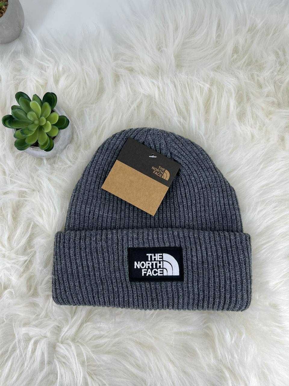Нова шапка The North Face вязана в рубчик TNF ТНФ шапка чоловіча