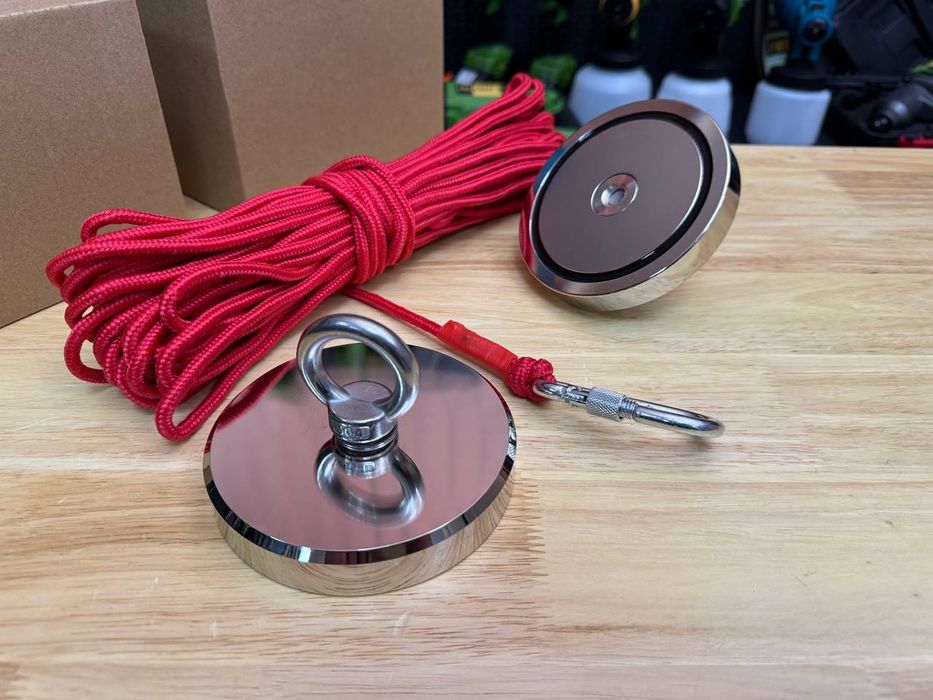 Магнит 450кг+ Верёвка 20м 260кг +Карабин Магнит Поисковый Неодимовый