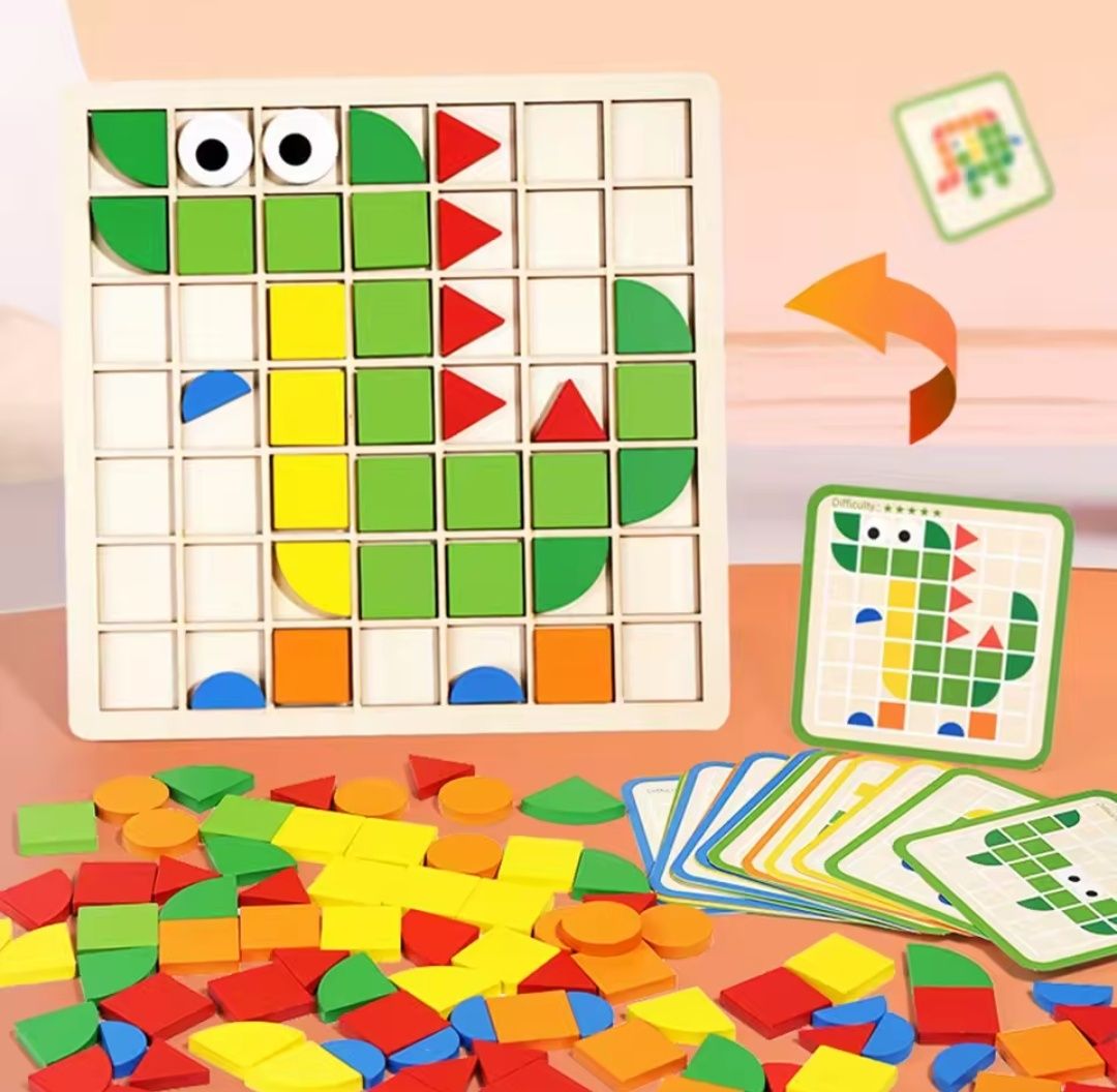 Montessori, mozaika, puzzle