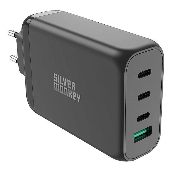Ładowarka sieciowa Silver Monkey GaN 130w 3x Usb-c Pd 1x Usb-a 3.0 Qc