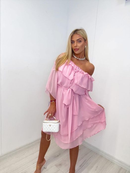 Piękna zwiewna sukienka komunia dwa kolory paparazzi