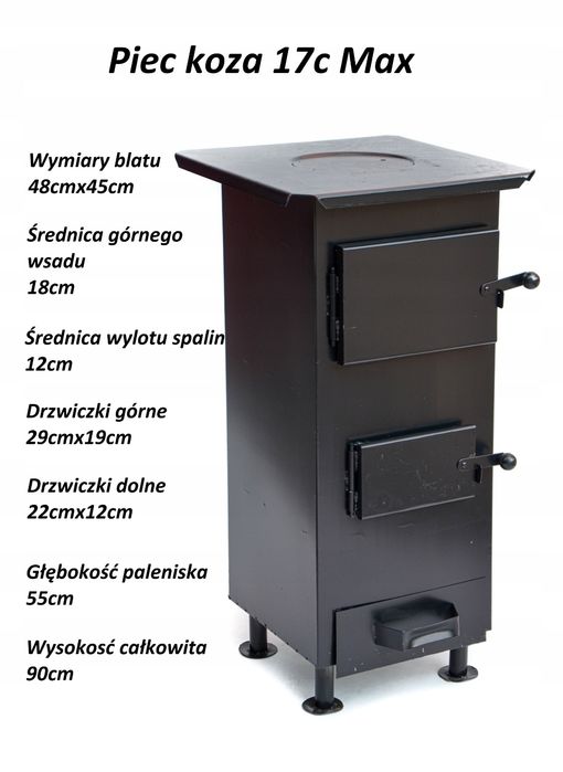 Piec Koza Największy na rynku Niezniszczalny na lata 17 cegieł Duży