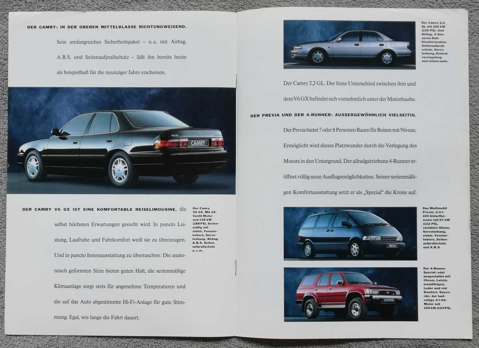 Prospekt Toyota rok 1992