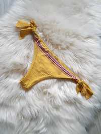żółte majtki dół od kostiumu kąpielowego w kropki bikini Calzedonia XS