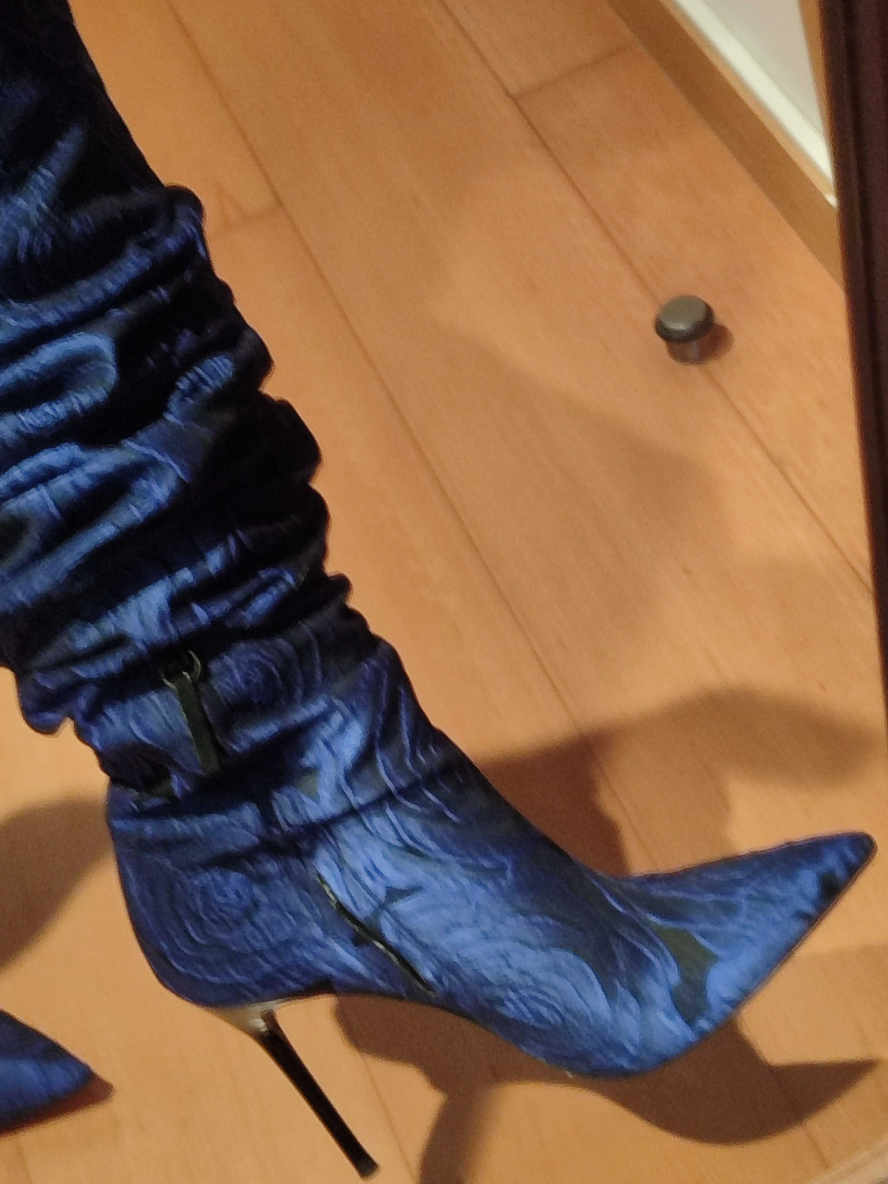 Bota stiletto em tecido brocado 38 ZARA