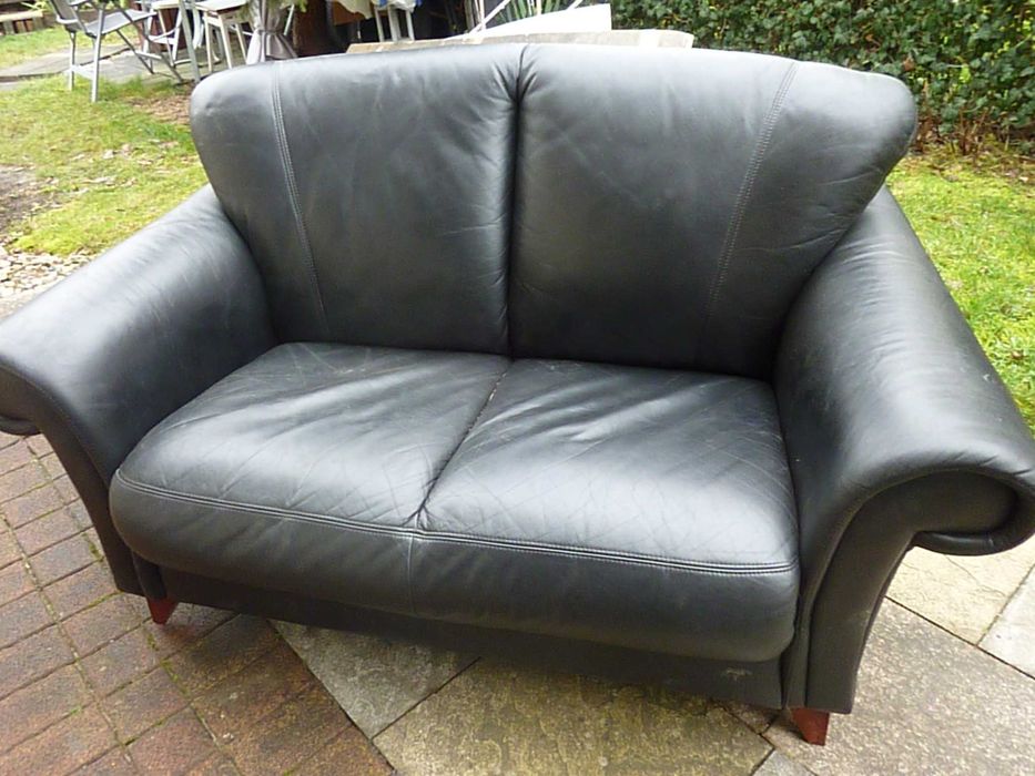 SOFA -skórzana-granatowa
