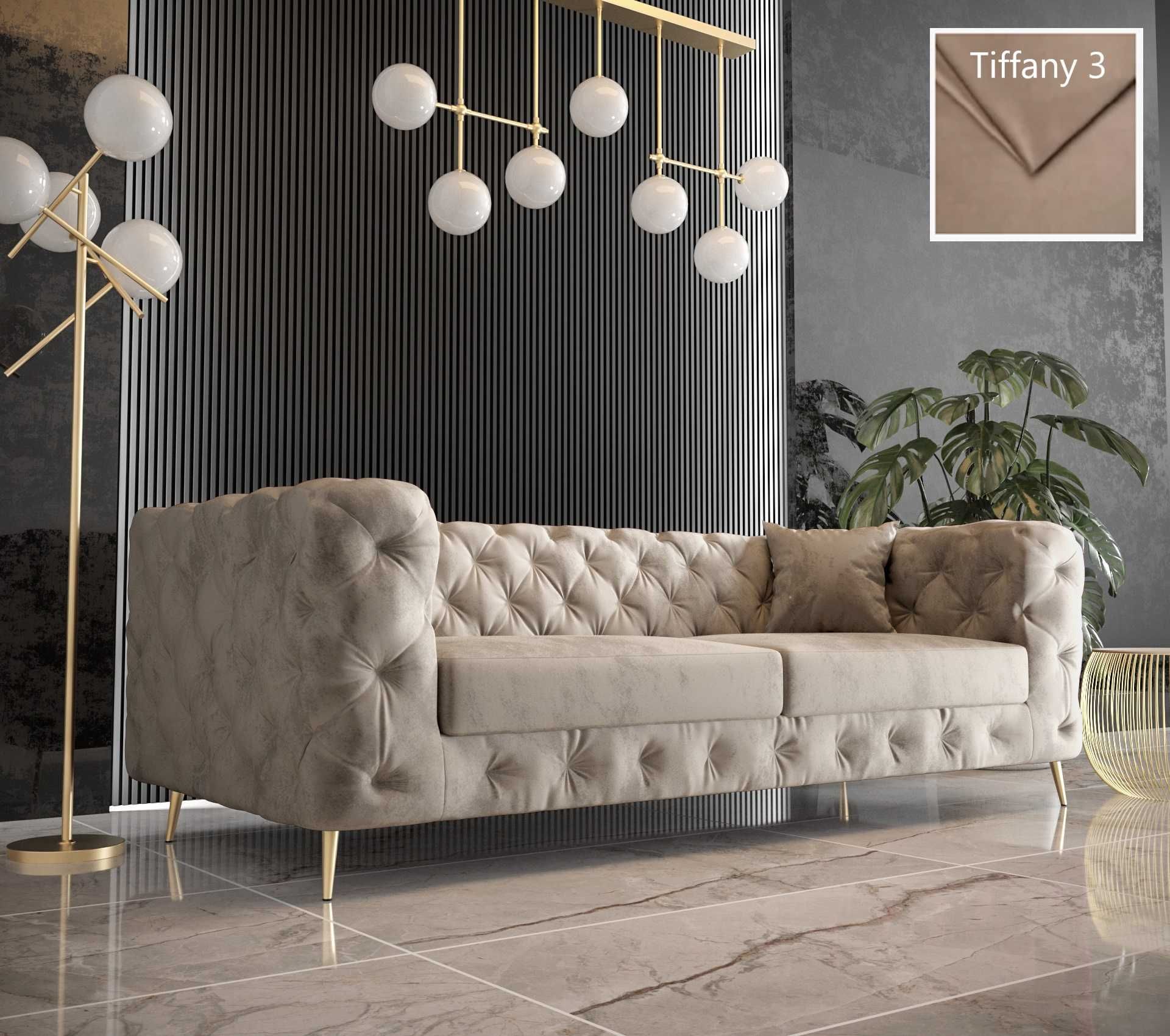 Sofa Boston Chesterfield Elegancka Pikowana Luksusowa