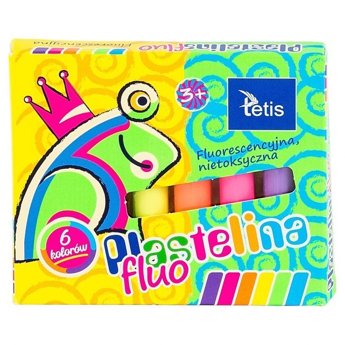 Plastelina Fluorescencyjna Tetis 6 Kolorów 15G Tetis
