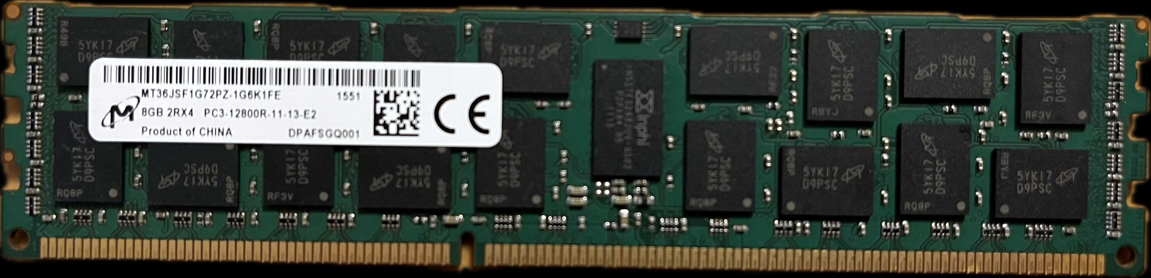 8GB 2RX4 PC3-12800R-11-13-E2