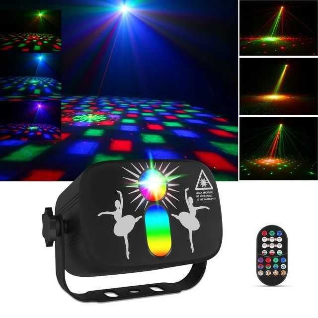 Efekt Laser Wzory Mix + Kula Disco RGB Mix kolorów 2-Efekty Pilot