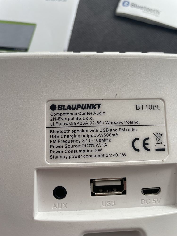 Głośnik Bluetooth Blupunkt BT 10, Radio FM