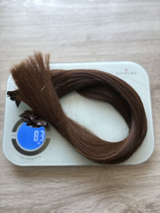 Naturalne włosy dziewicze 50cm / 83 g – brązowe