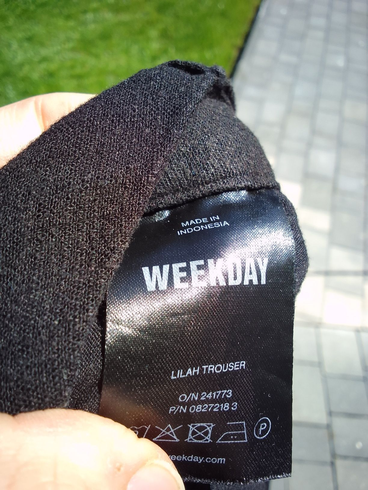 Weekday spodnie czarne szerokie wiskoza len S