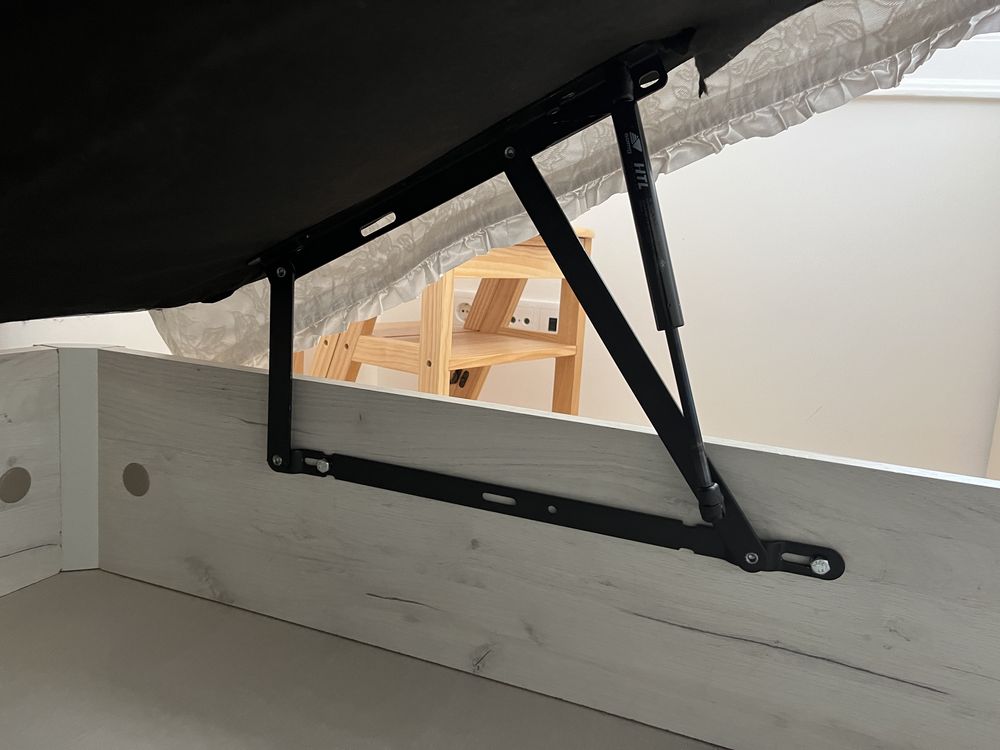 Cama casal | Sommier de madeira WOODSPACE | 1,90 x 1,40 | cor snow