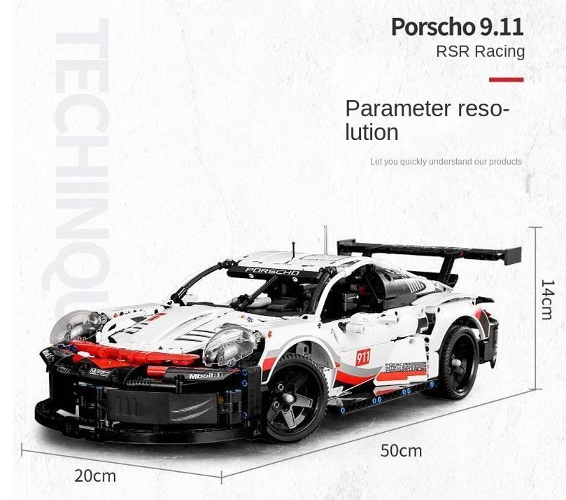 42096 Klocki typu technic Porsche 911 RSR + moduł sterowania RC