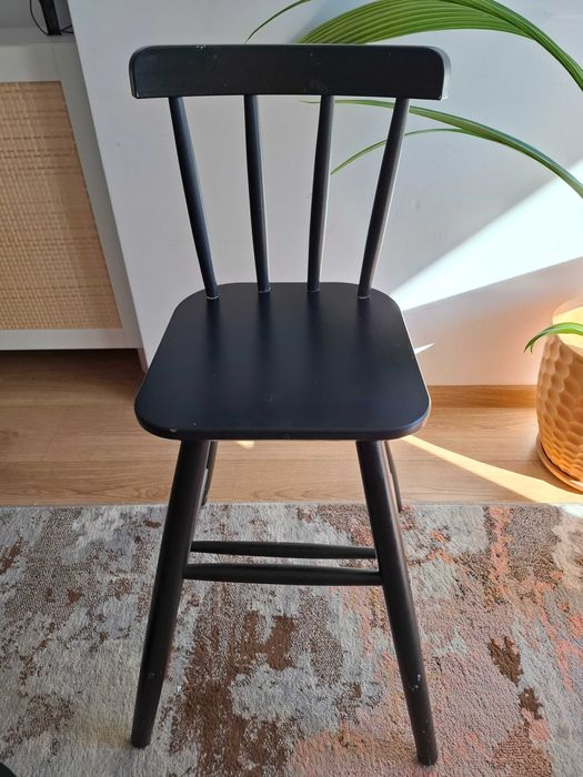 Krzesełko dziecięce Agam ikea patyczak czarne