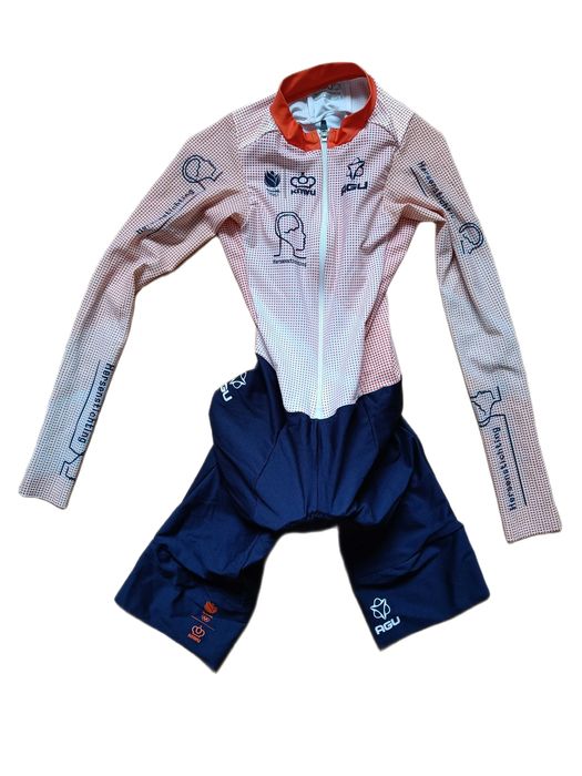 Profesjonalny strój kolarski szosowy jednoczęściowy AGU TeamNL rozm. S