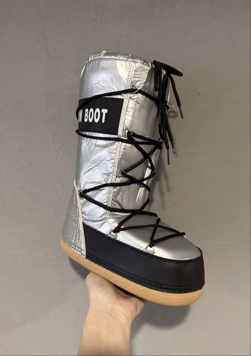 Srebrne śniegowce, śniegowce damskie, kozaki, 35/36