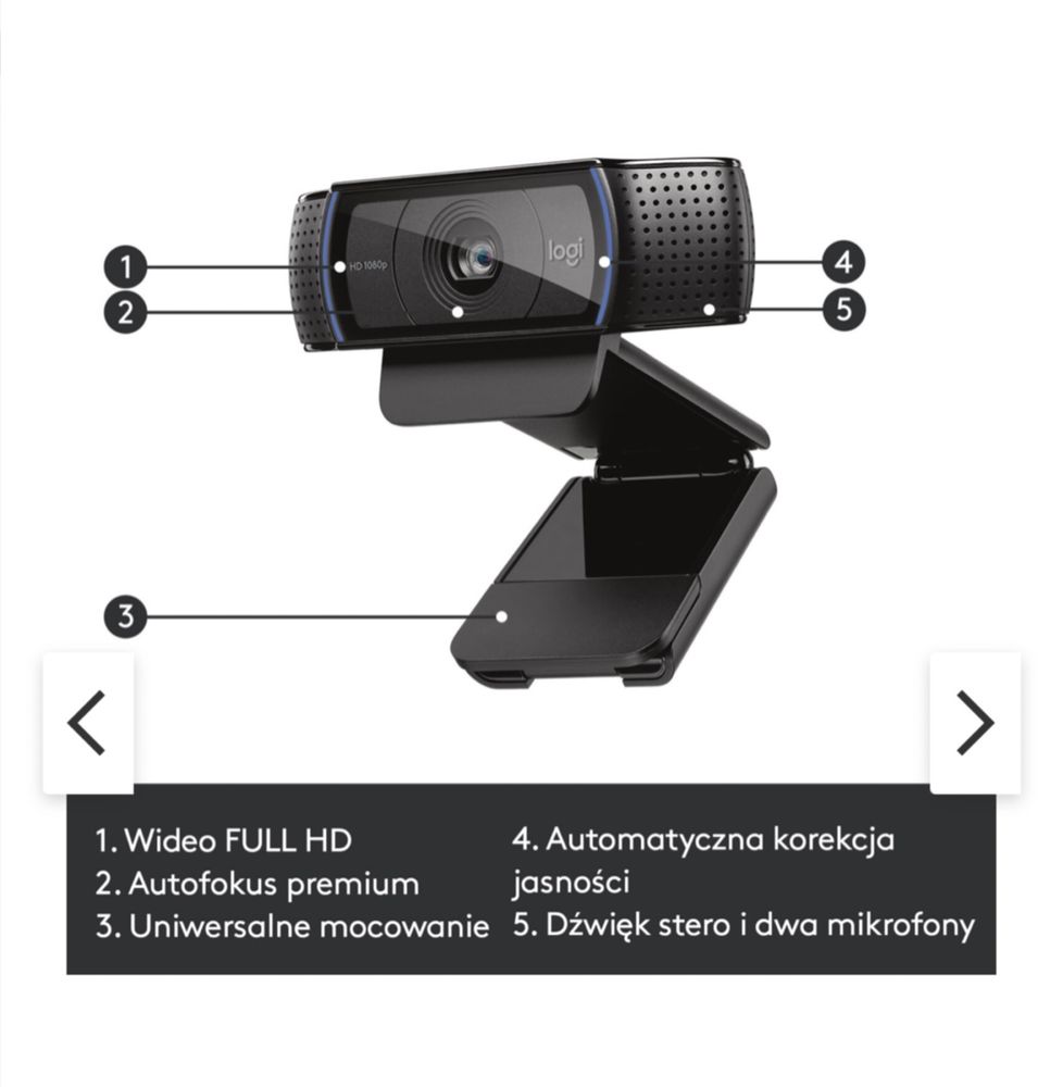Kamera internetowa GWARANCJA LOGITECH HD Pro