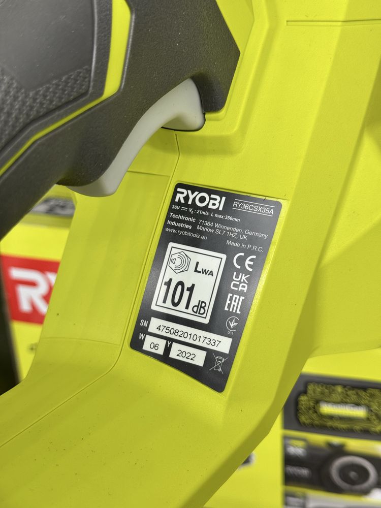 Пила цепная аккумуляторная Ryobi RY36CSX35A-0 (каркас) електропила