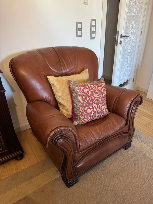 Poltrona de pele vintage (2 unidades)